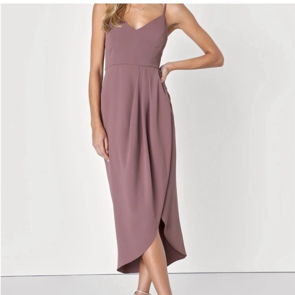 Lulus, size small, Reinette mauve midi dress, worn once